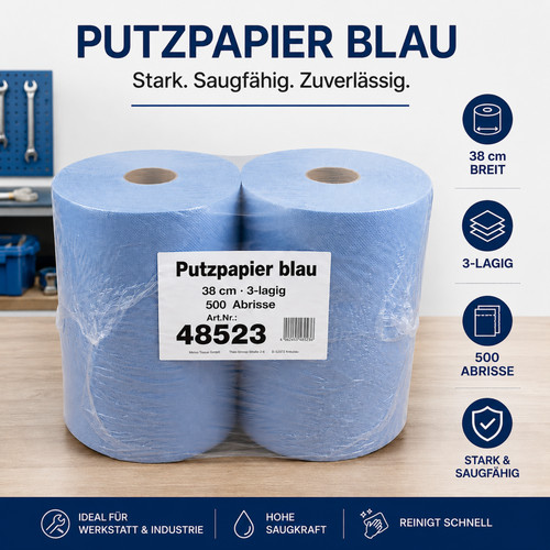 Putzpapier blau putztuchrollen - blau,